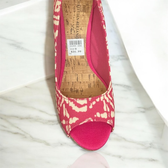 Women's Kate Platform Pump High Heel CHRISTIAN SIRIANO Pink Peep Shoe, 9 - Picture 6 of 7